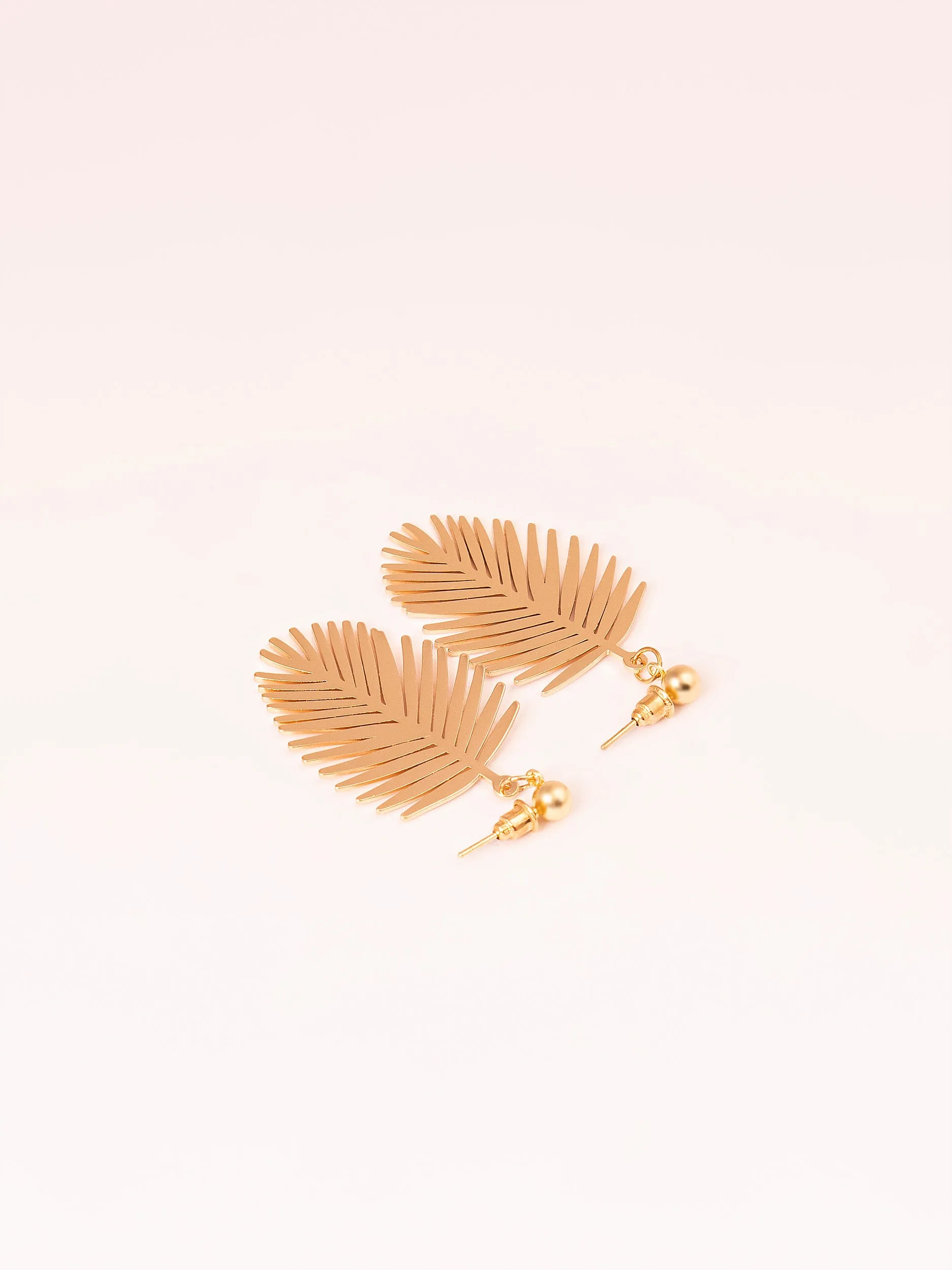 Golden Leaf Drop Earrings