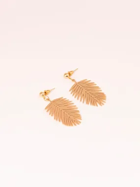 Golden Leaf Drop Earrings
