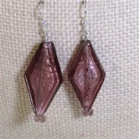 Handmade Amethyst Lampwork Earrings