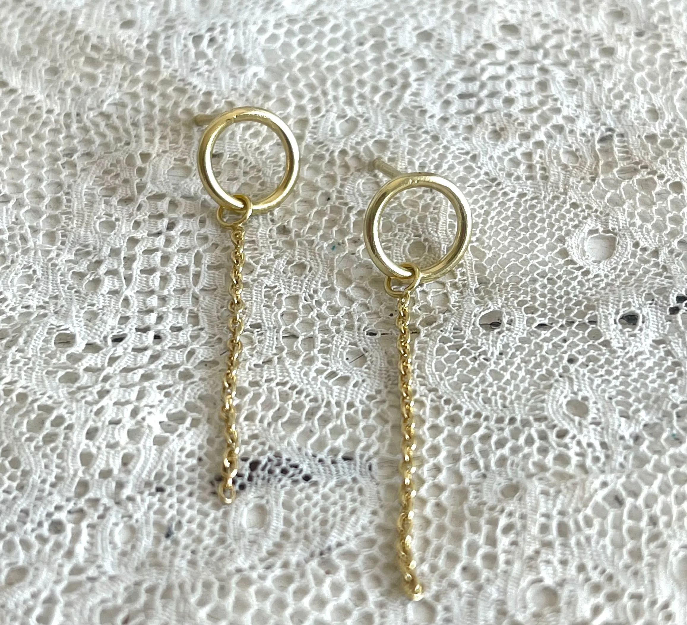 hoop and chain earstuds | 925 silver