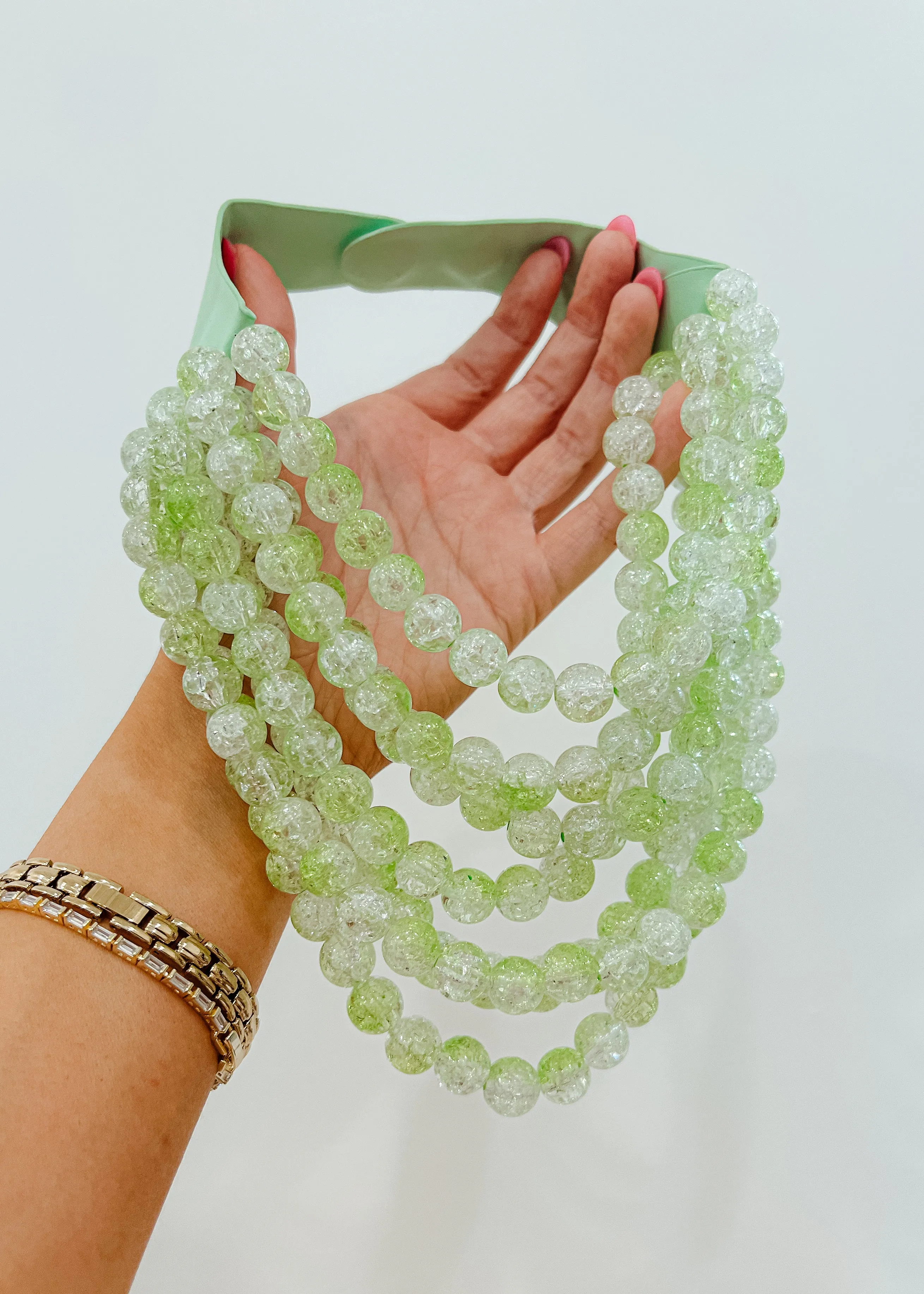 Ice Textured Round Marble Necklace