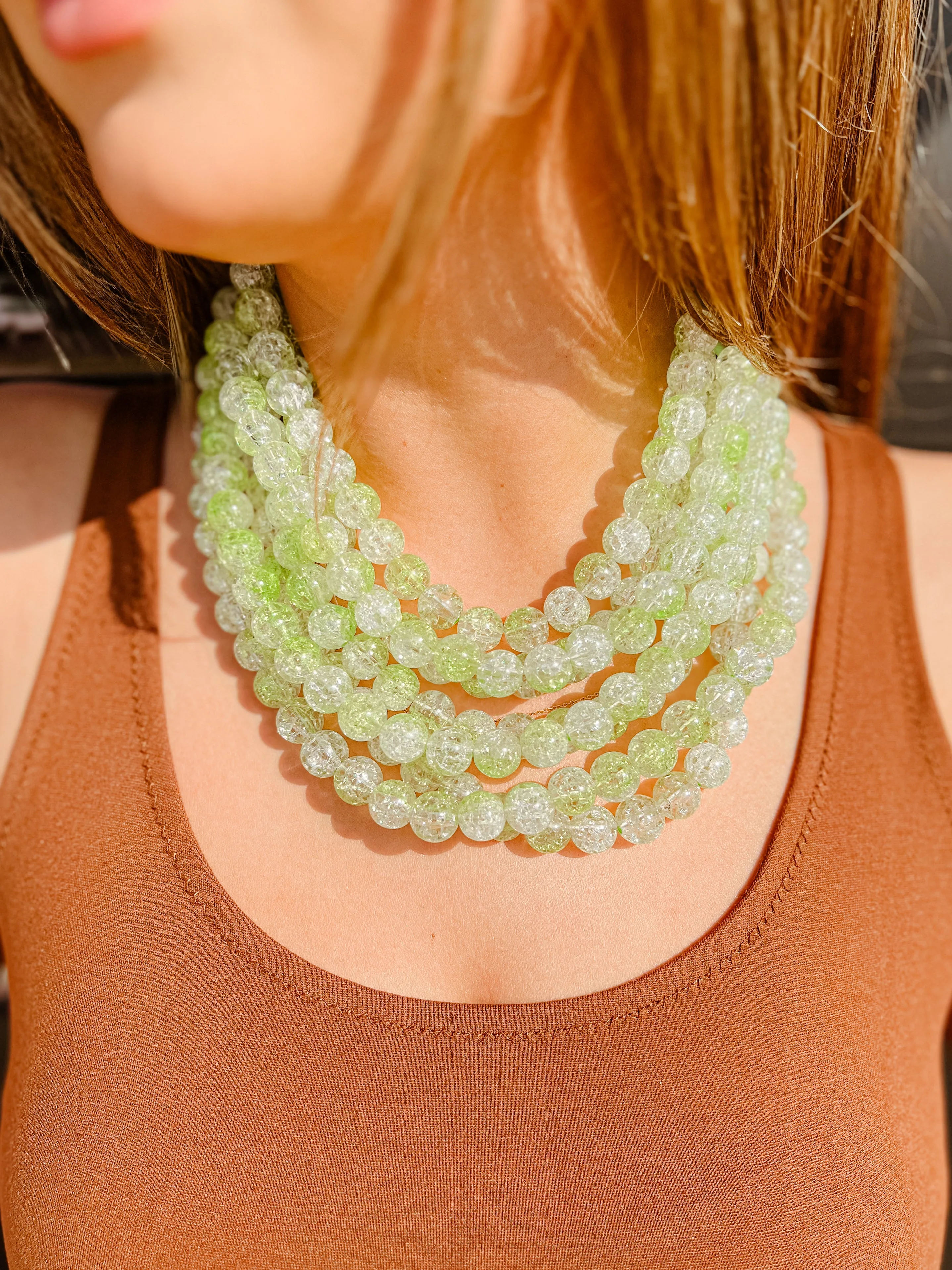Ice Textured Round Marble Necklace