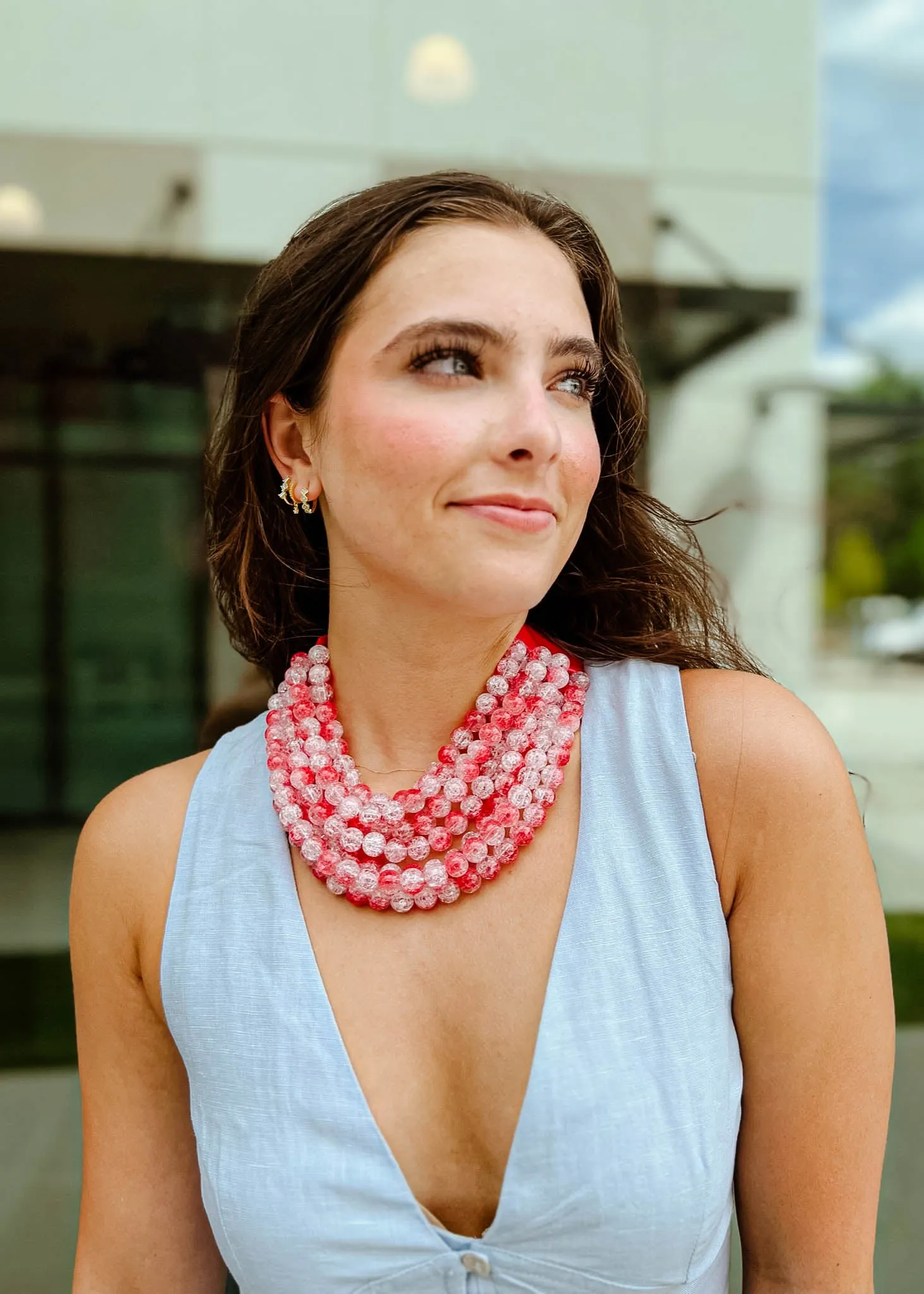 Ice Textured Round Marble Necklace