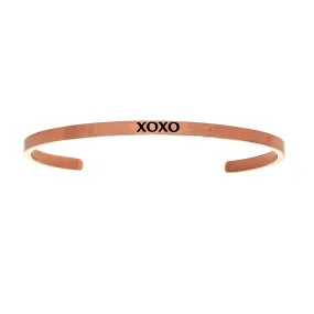 Intuitions Stainless Steel XOXO Diamond Accent Cuff Bangle Bracelet