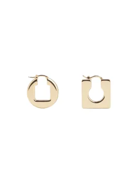 Jacquemus Les Boucles Rond Carre Light Gold Earrings