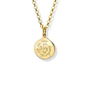 Love The Life Quote Pendant Yellow Gold