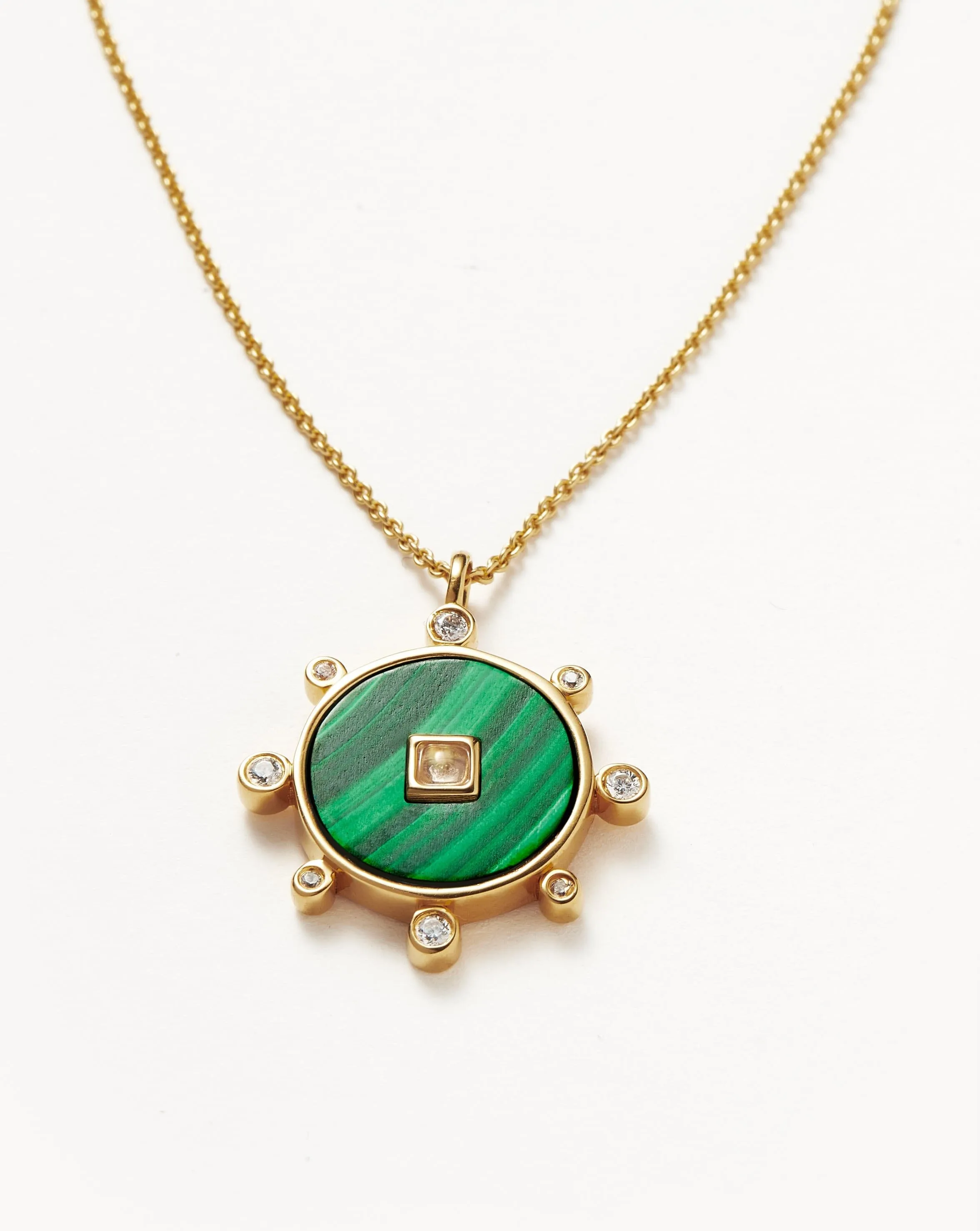 Malachite Amulet Pendant Necklace | 18ct Gold Vermeil/Malachite