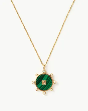 Malachite Amulet Pendant Necklace | 18ct Gold Vermeil/Malachite