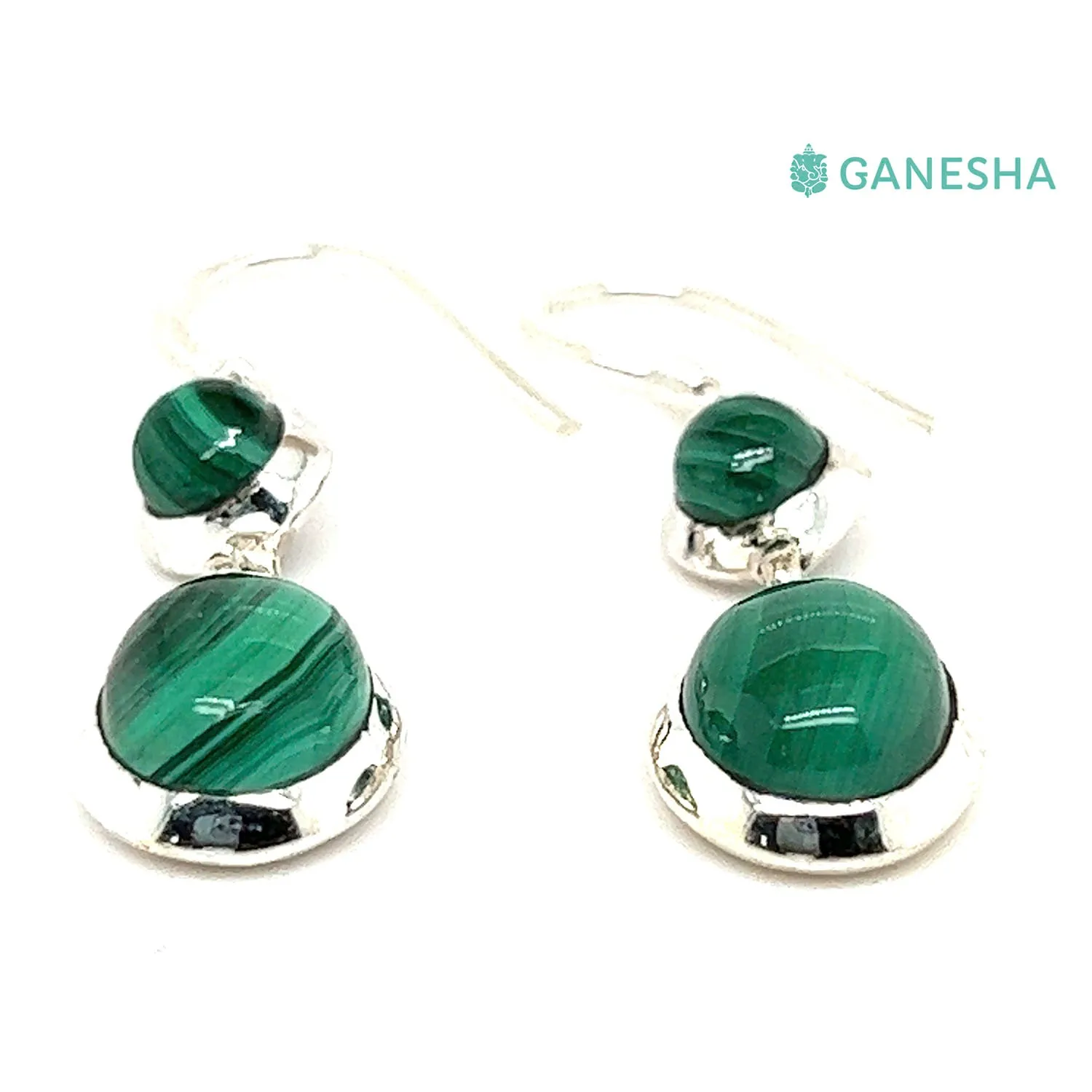 Malachite Double-Drop Earrings (925) Sterling Silver