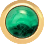 MALACHITE Gemstone, Love, Strength, Inspiration, Small Gold-Plated Stud