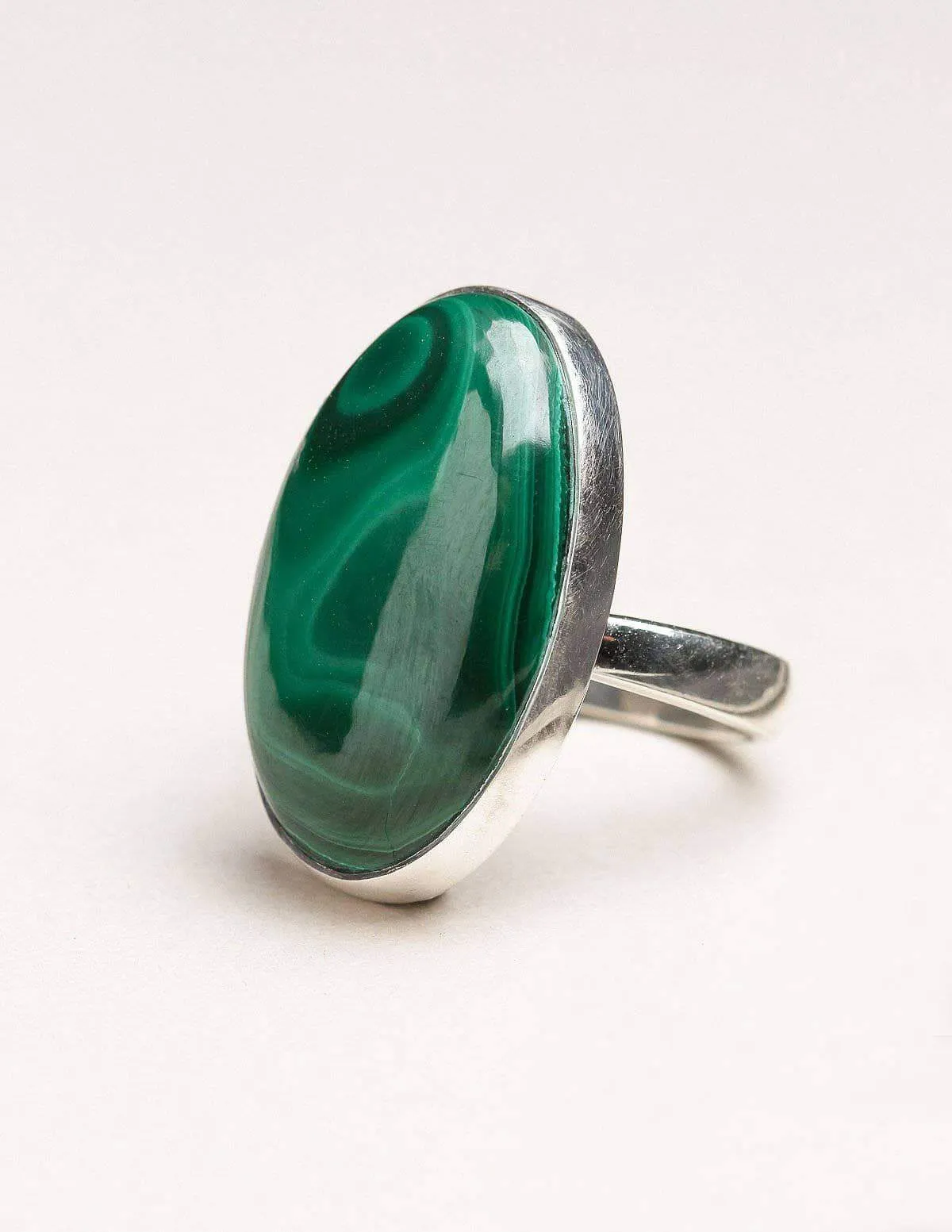 Malachite Gemstone Ring - Adjustable