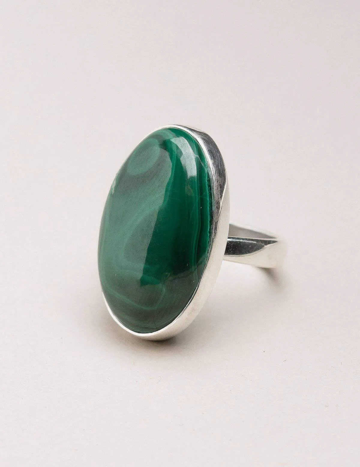 Malachite Gemstone Ring - Adjustable
