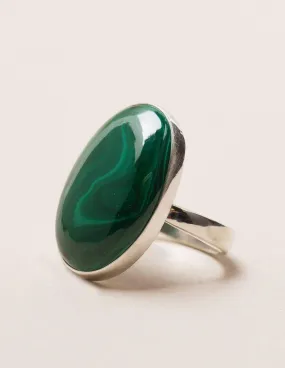 Malachite Gemstone Ring - Adjustable