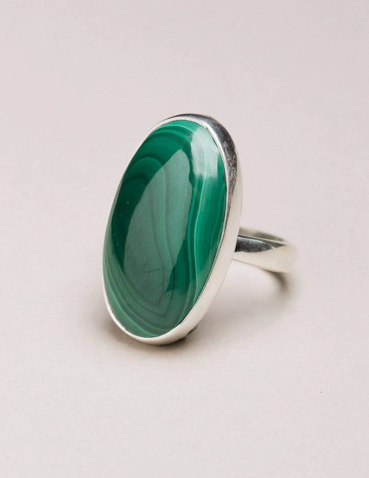 Malachite Gemstone Ring - Adjustable
