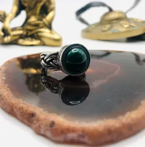 Malachite Plaited Ring