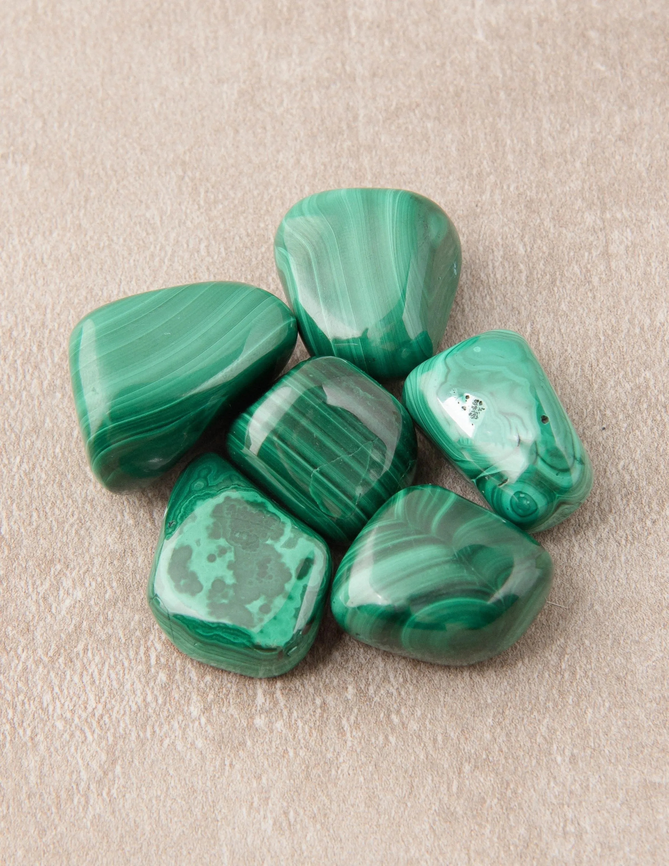 Malachite Pocket Stones - Set of 3
