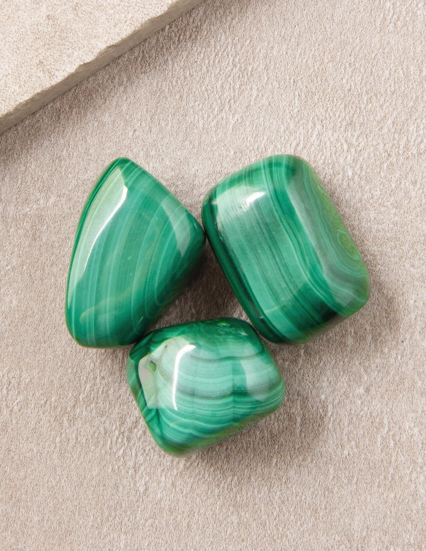 Malachite Pocket Stones - Set of 3