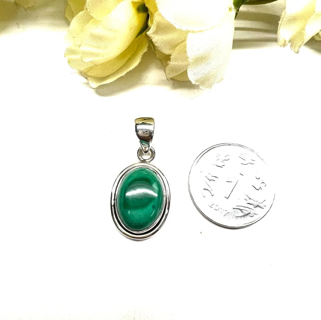 Malachite Premium Pendants in Silver (Transformation)