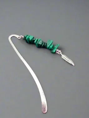 Malachite Tibetan silver bookmark by JENNY 07