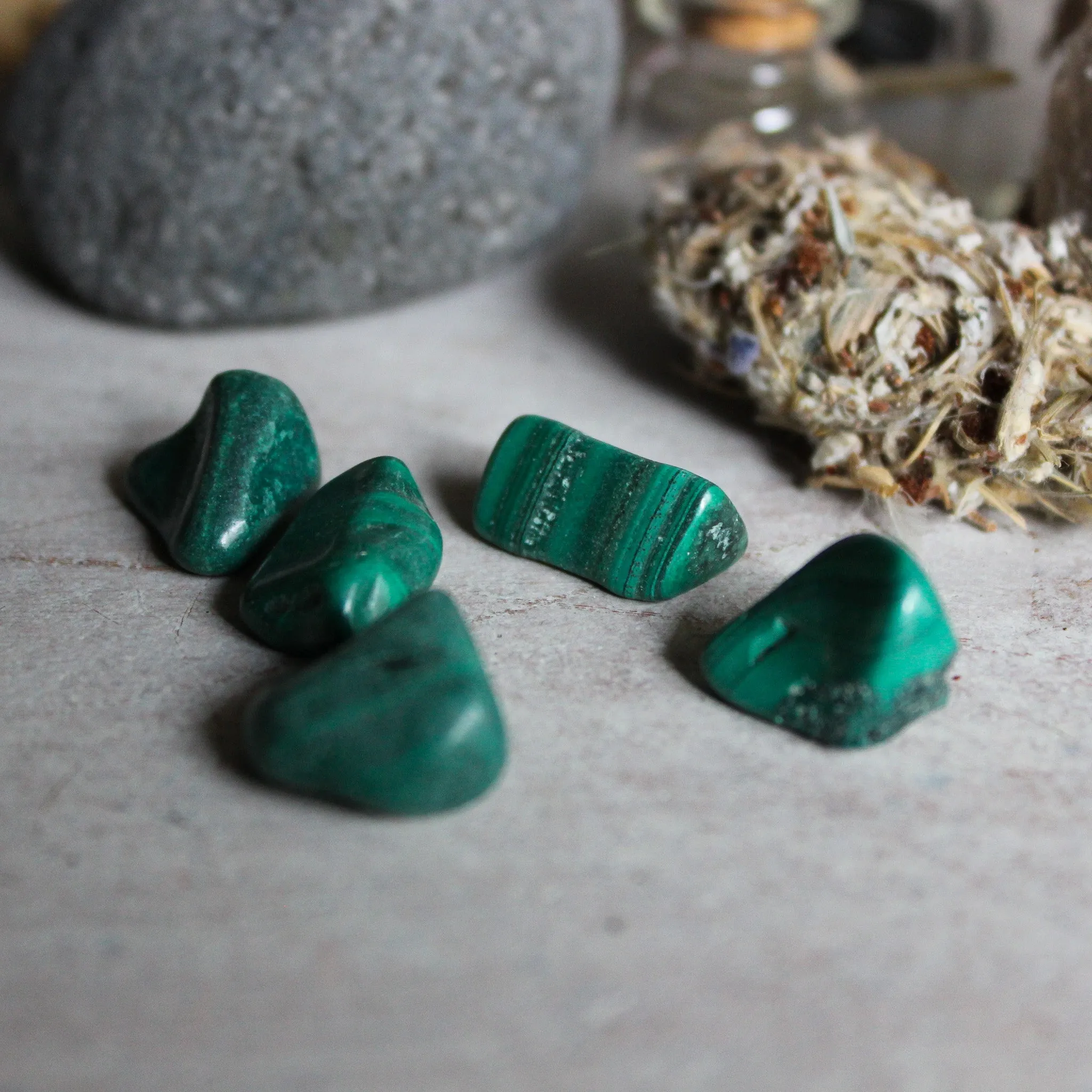 Malachite Tumbled Stones