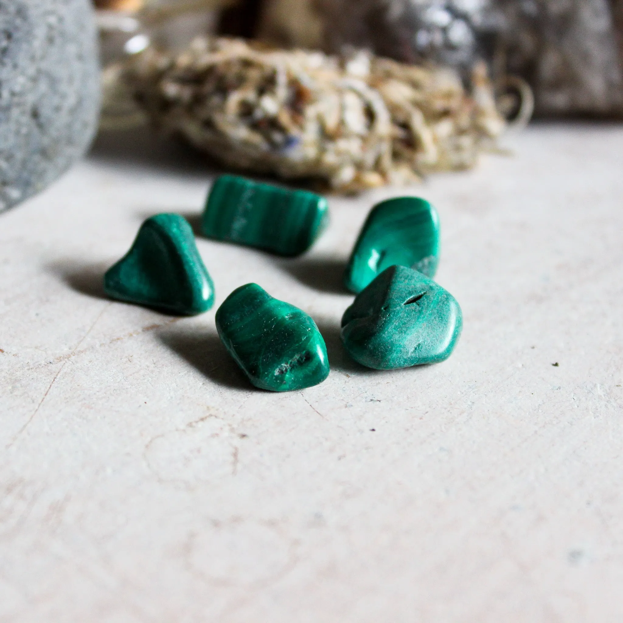 Malachite Tumbled Stones