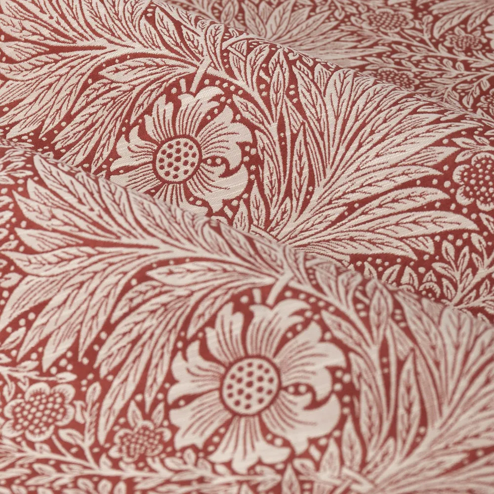Marigold Floral Jacquard Pencil Pleat Curtains Russet