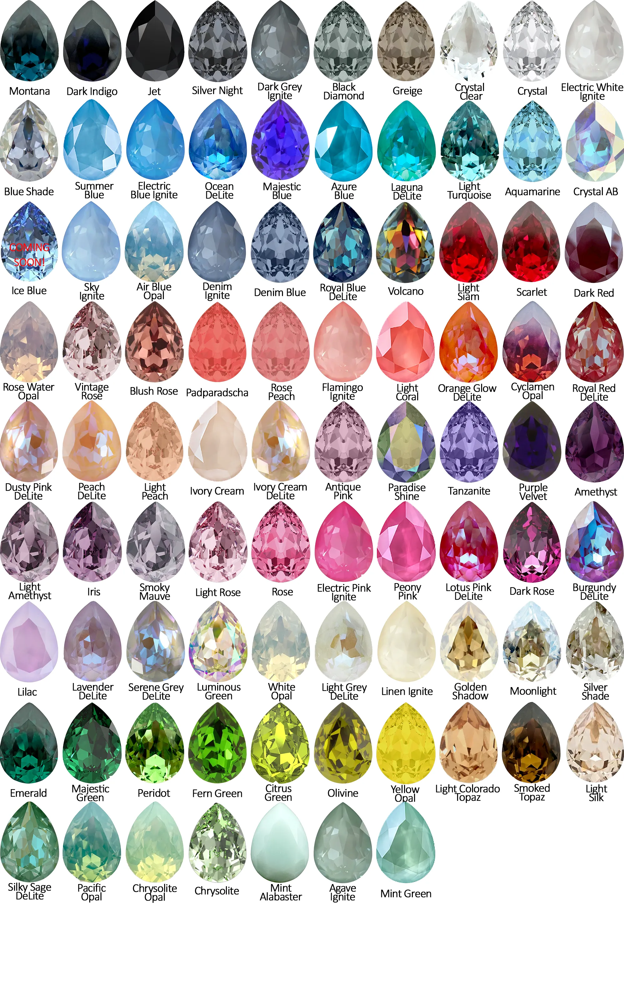 Medium Pear Pavé Earrings • Crystal