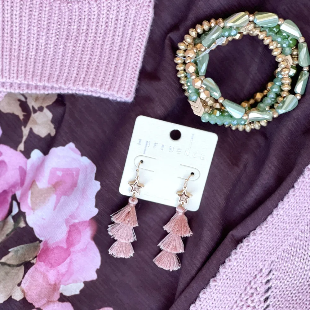 Mini Tassel and Star Dangling Earrings