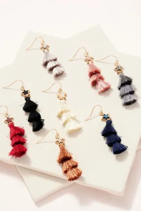 Mini Tassel and Star Dangling Earrings