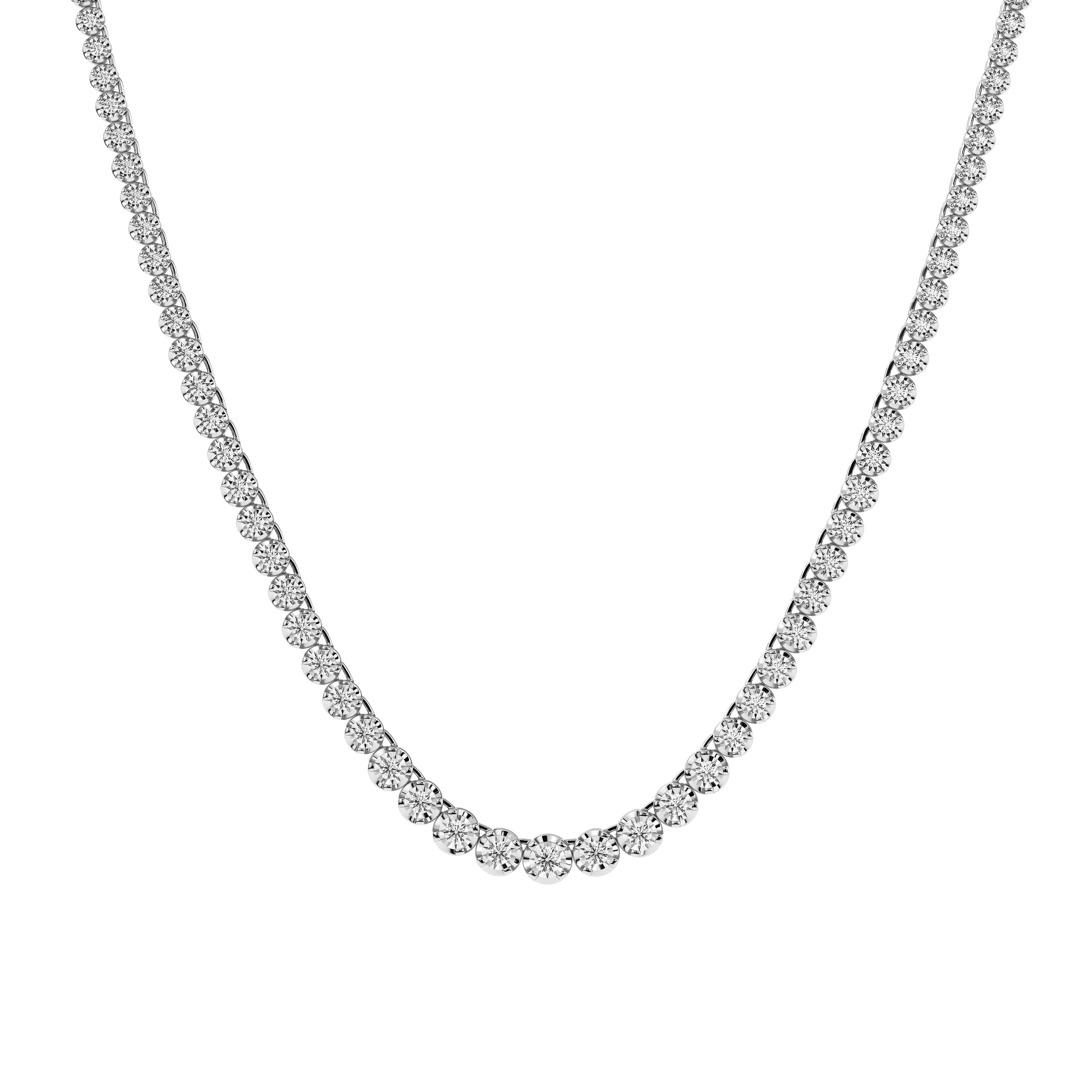 Mirage Tennis Necklace with 2.00ct of Laboratory Grown Diamonds in Sterling Silver and Platinum