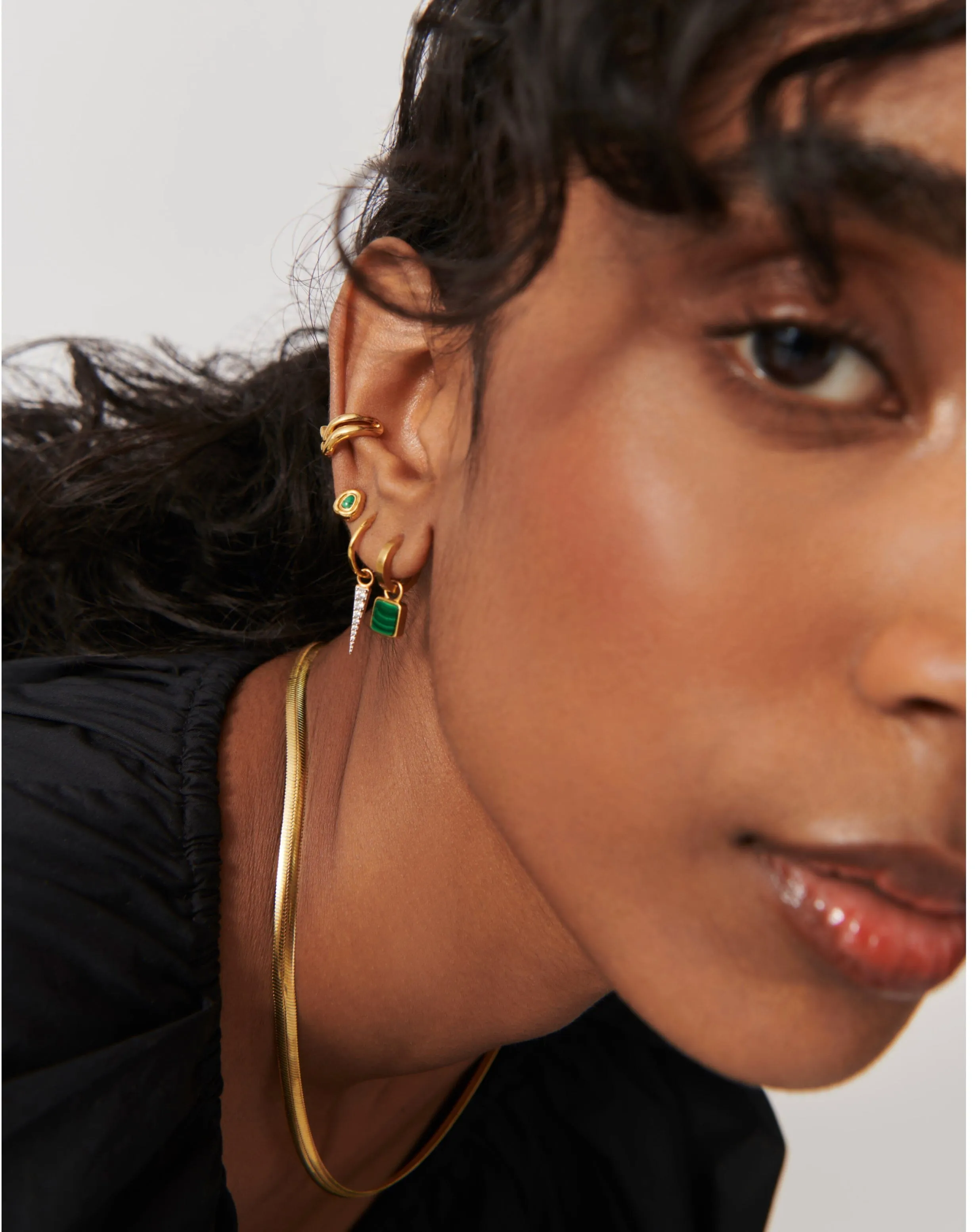 Molten Gemstone Sculptural Stud Earrings