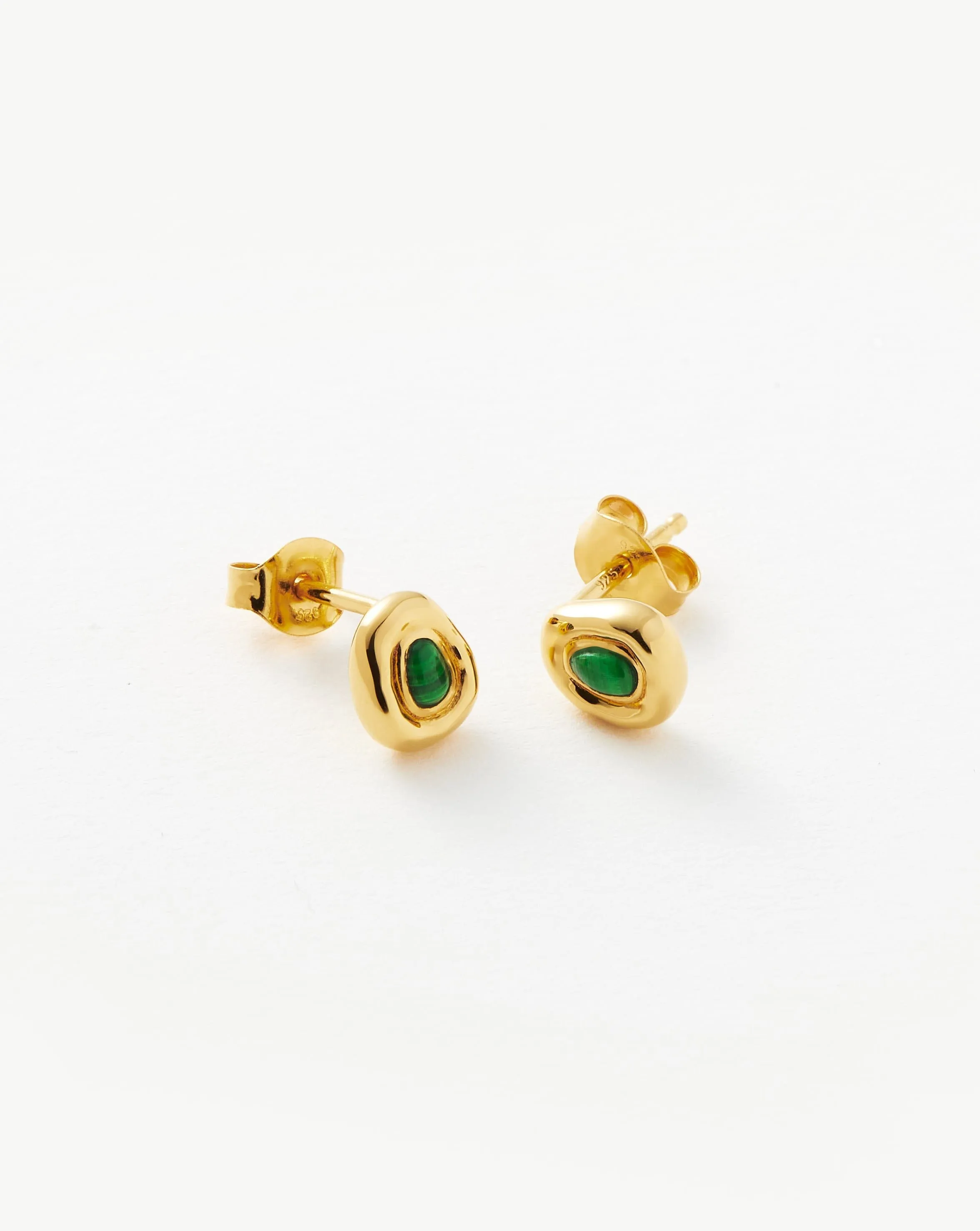 Molten Gemstone Sculptural Stud Earrings