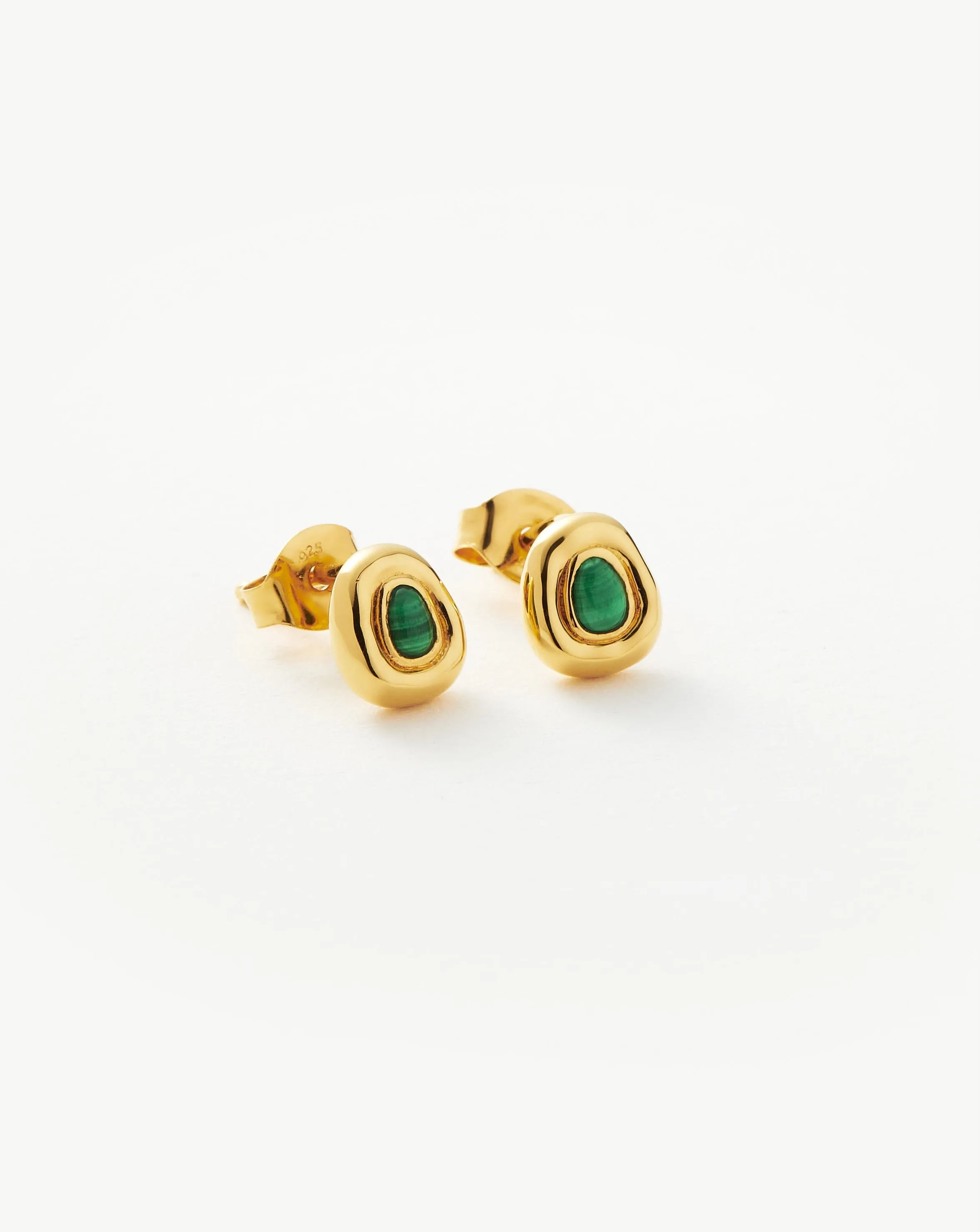 Molten Gemstone Sculptural Stud Earrings