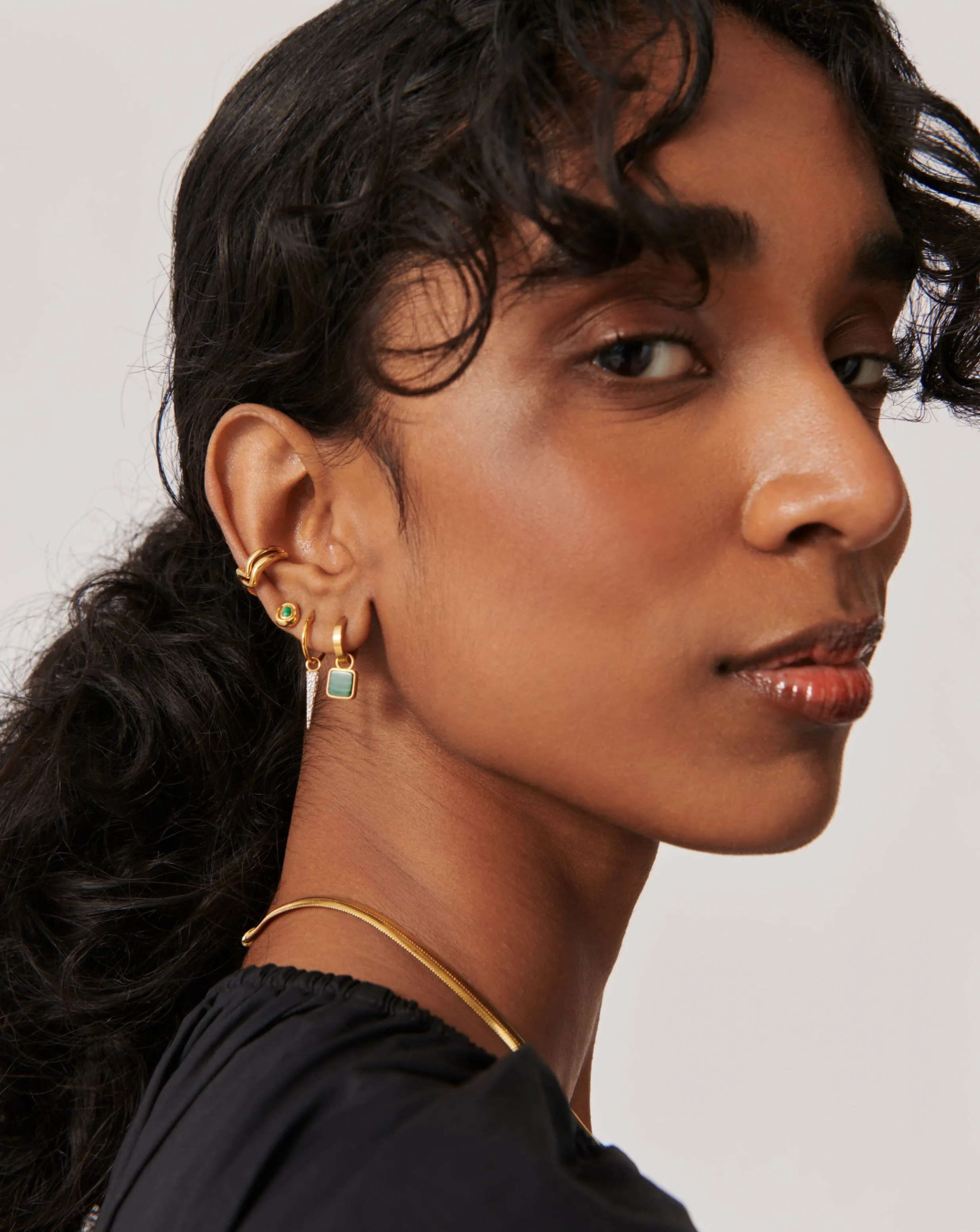 Molten Gemstone Sculptural Stud Earrings