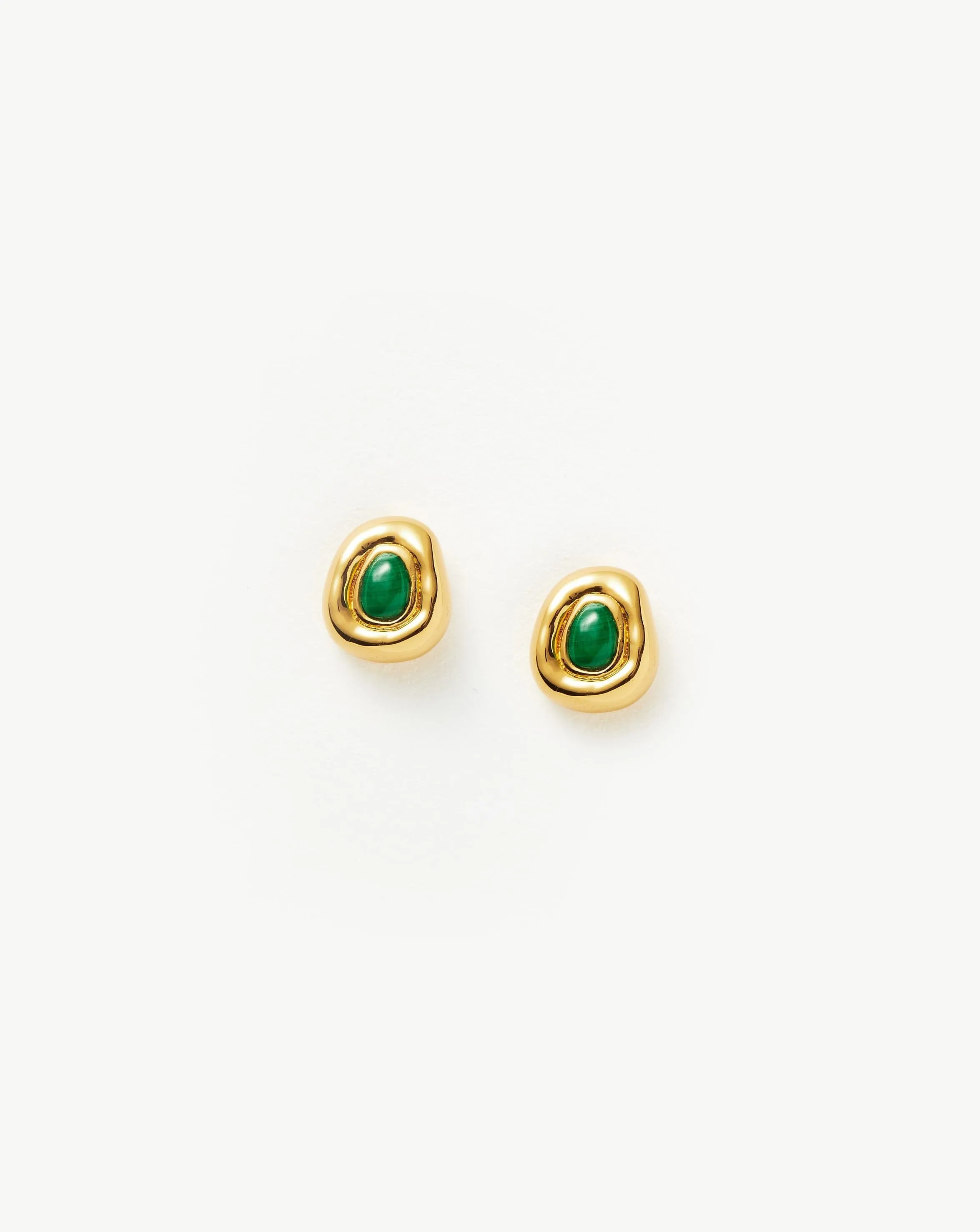 Molten Gemstone Sculptural Stud Earrings