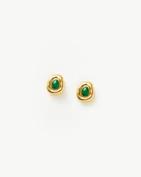 Molten Gemstone Sculptural Stud Earrings