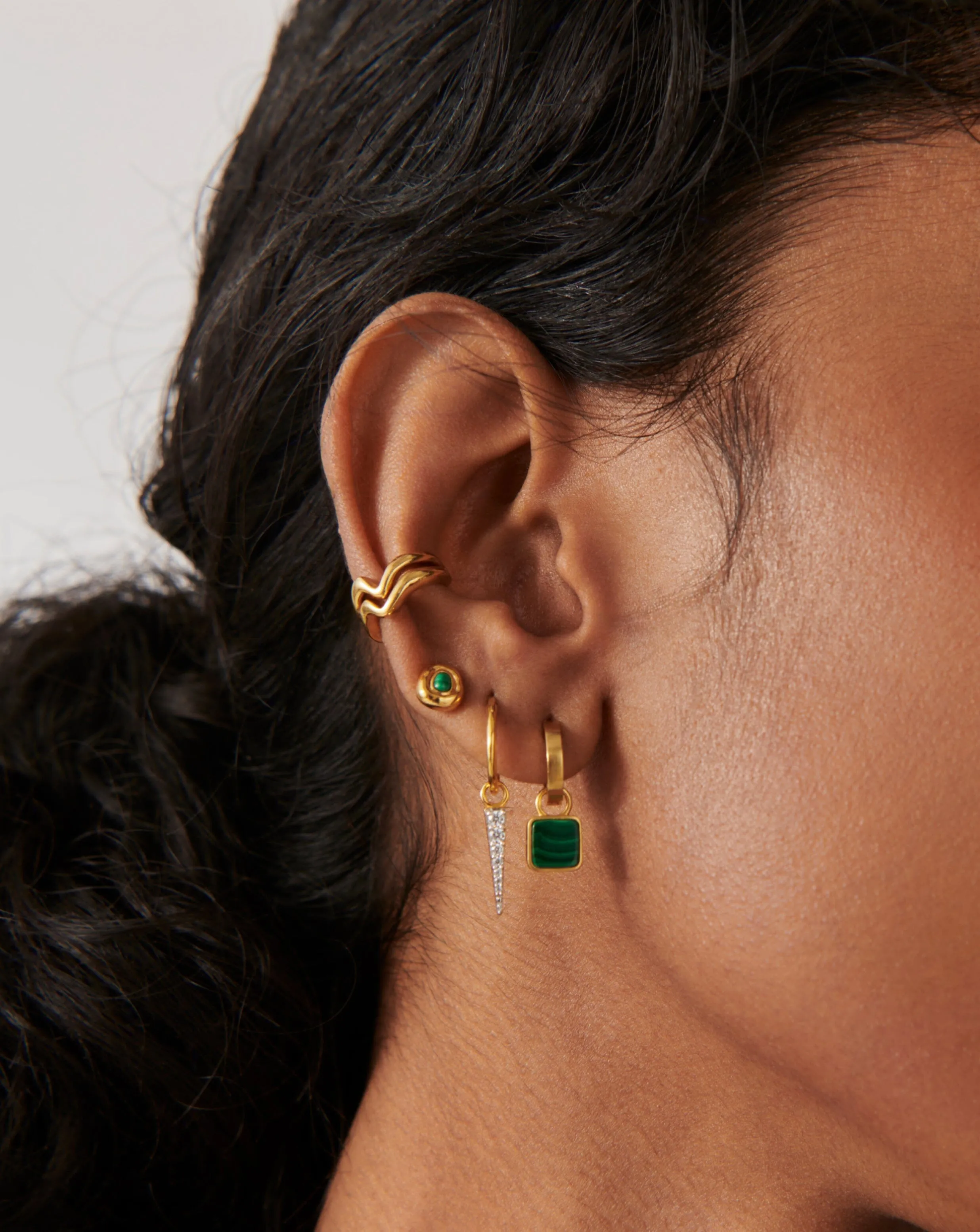Molten Gemstone Sculptural Stud Earrings