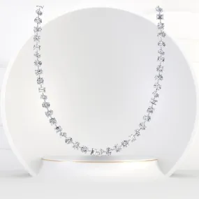 Multi Shape Natural Diamond Tennis Necklace in Prong Setting
