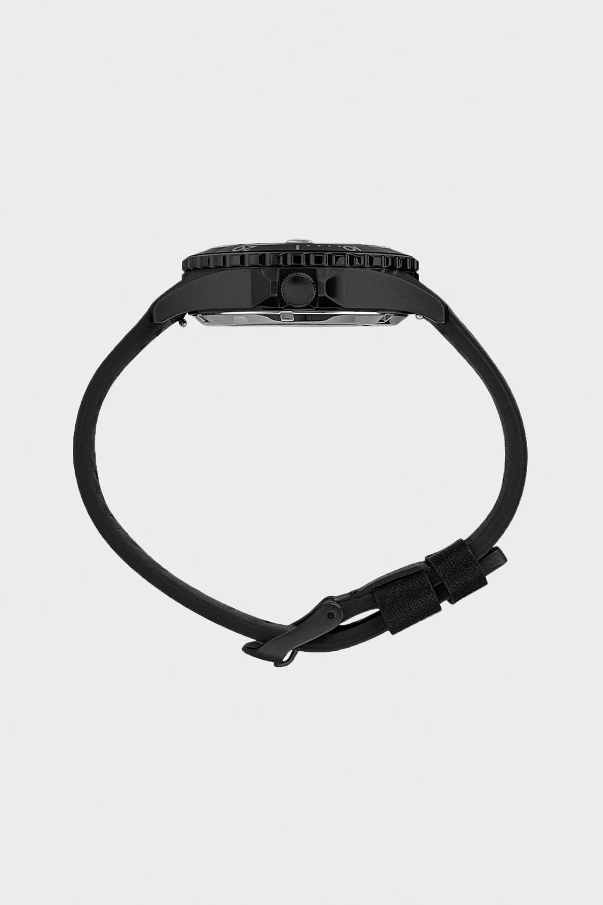 Navi XL Automatic Leather Strap Watch - Black/Black