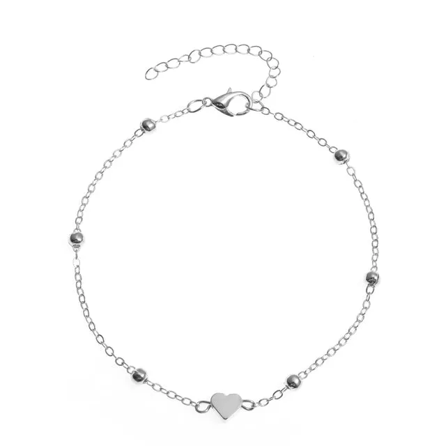 New 3pcs/set Gold Color Simple Chain Anklets For Women