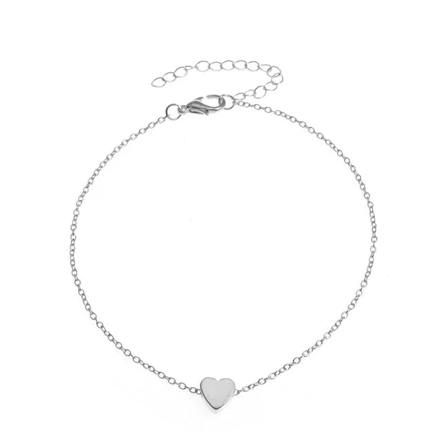 New 3pcs/set Gold Color Simple Chain Anklets For Women