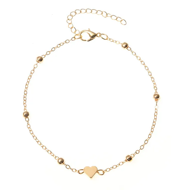 New 3pcs/set Gold Color Simple Chain Anklets For Women