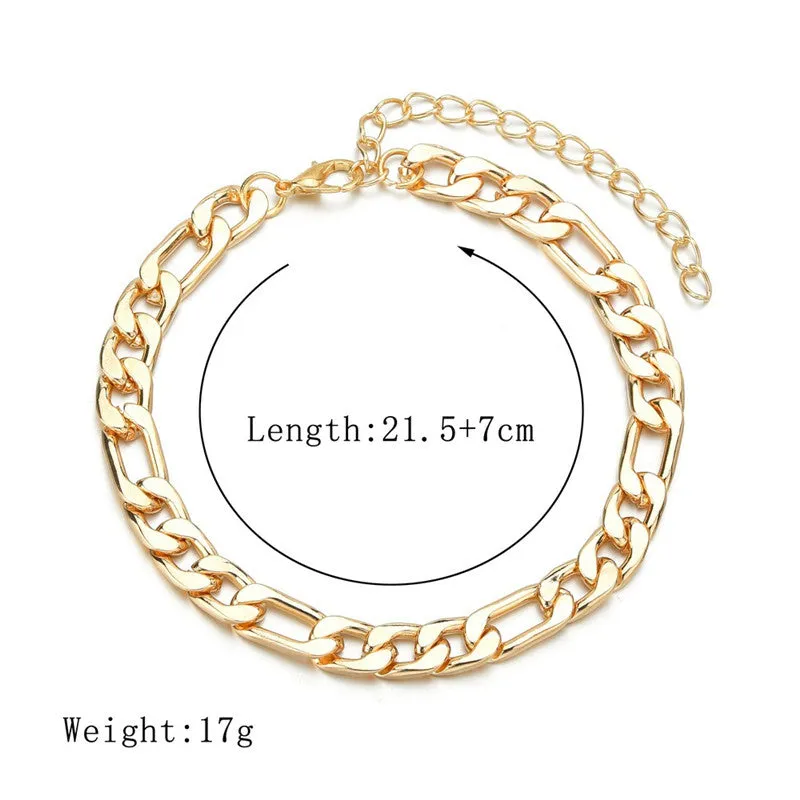 New Arrival Gold Cuban Chain Anklets For Women