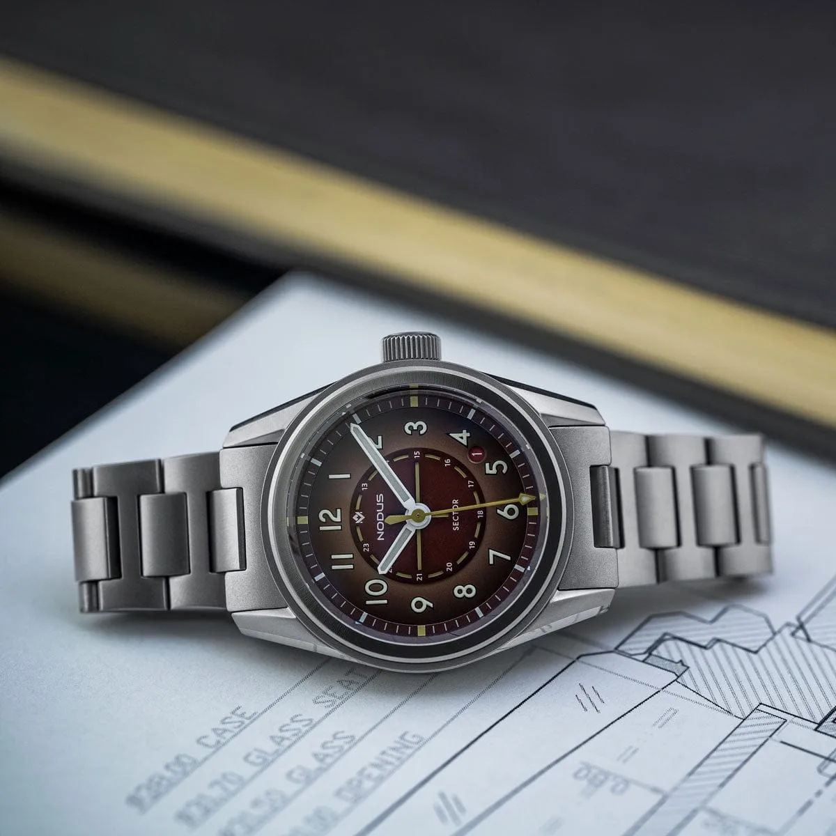 Nodus Sector Field Automatic Watch - Redwood - Date