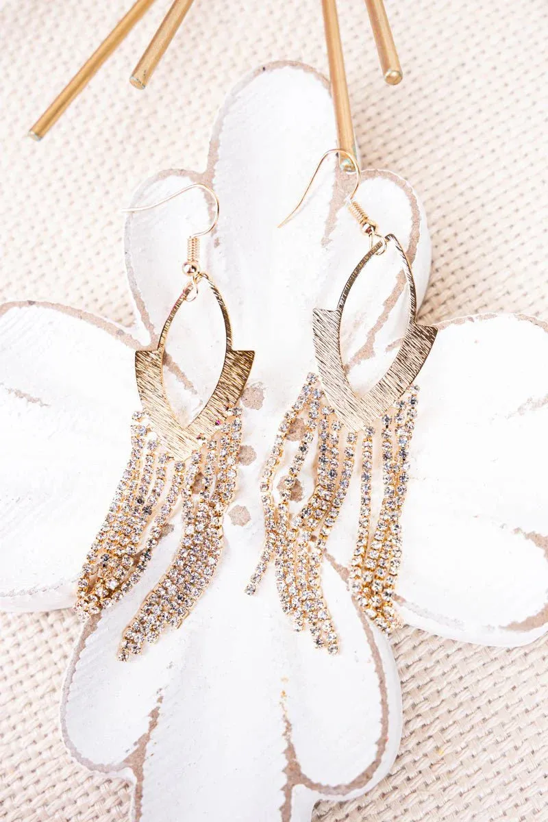 NYC Lights Goldtone Crystal Tassel Earrings