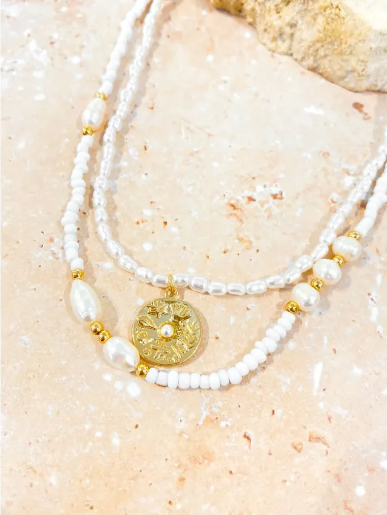 Oceania Beaded Pearl Necklace