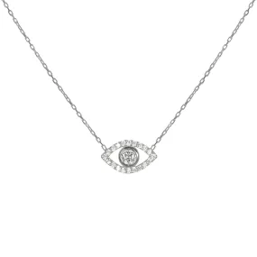 “Ojos” Sterling silver clear eye necklace