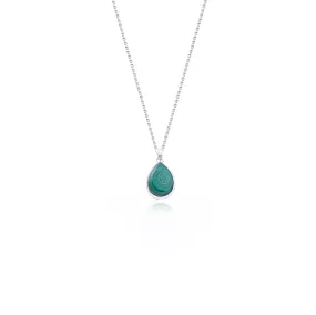One of a Kind Malachite Pear Shaped Necklace,Sterling Silver