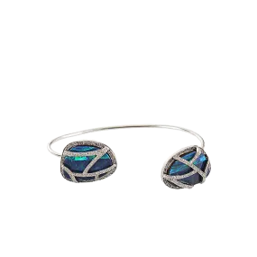 Opal and Diamond Cuff Bracelet