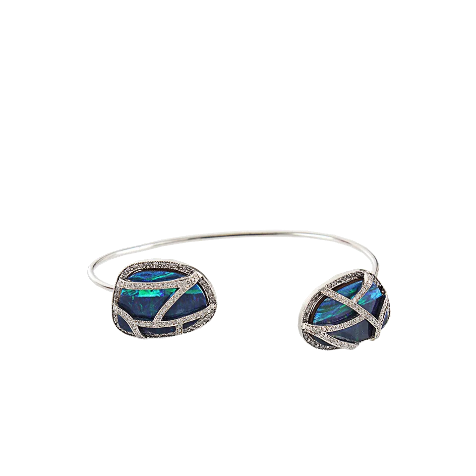 Opal and Diamond Cuff Bracelet
